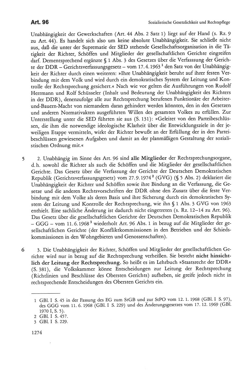 Die sozialistische Verfassung der Deutschen Demokratischen Republik (DDR), Kommentar 1982, Seite 1274 (Soz. Verf. DDR Komm. 1982, S. 1274)