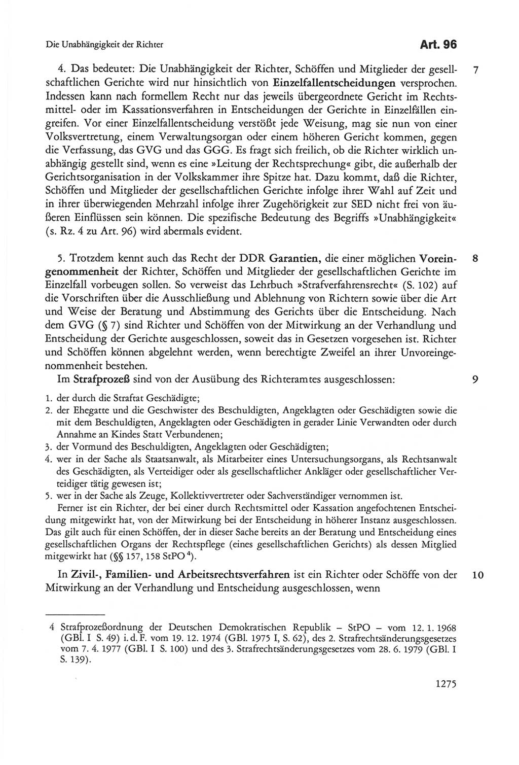 Die sozialistische Verfassung der Deutschen Demokratischen Republik (DDR), Kommentar 1982, Seite 1275 (Soz. Verf. DDR Komm. 1982, S. 1275)