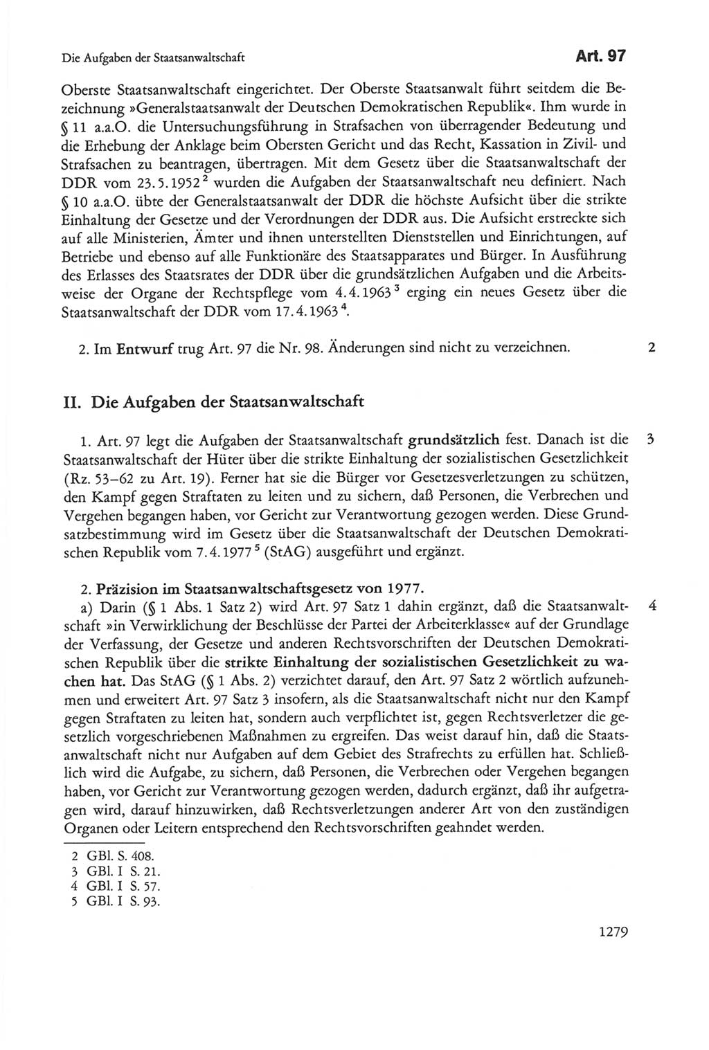 Die sozialistische Verfassung der Deutschen Demokratischen Republik (DDR), Kommentar 1982, Seite 1279 (Soz. Verf. DDR Komm. 1982, S. 1279)