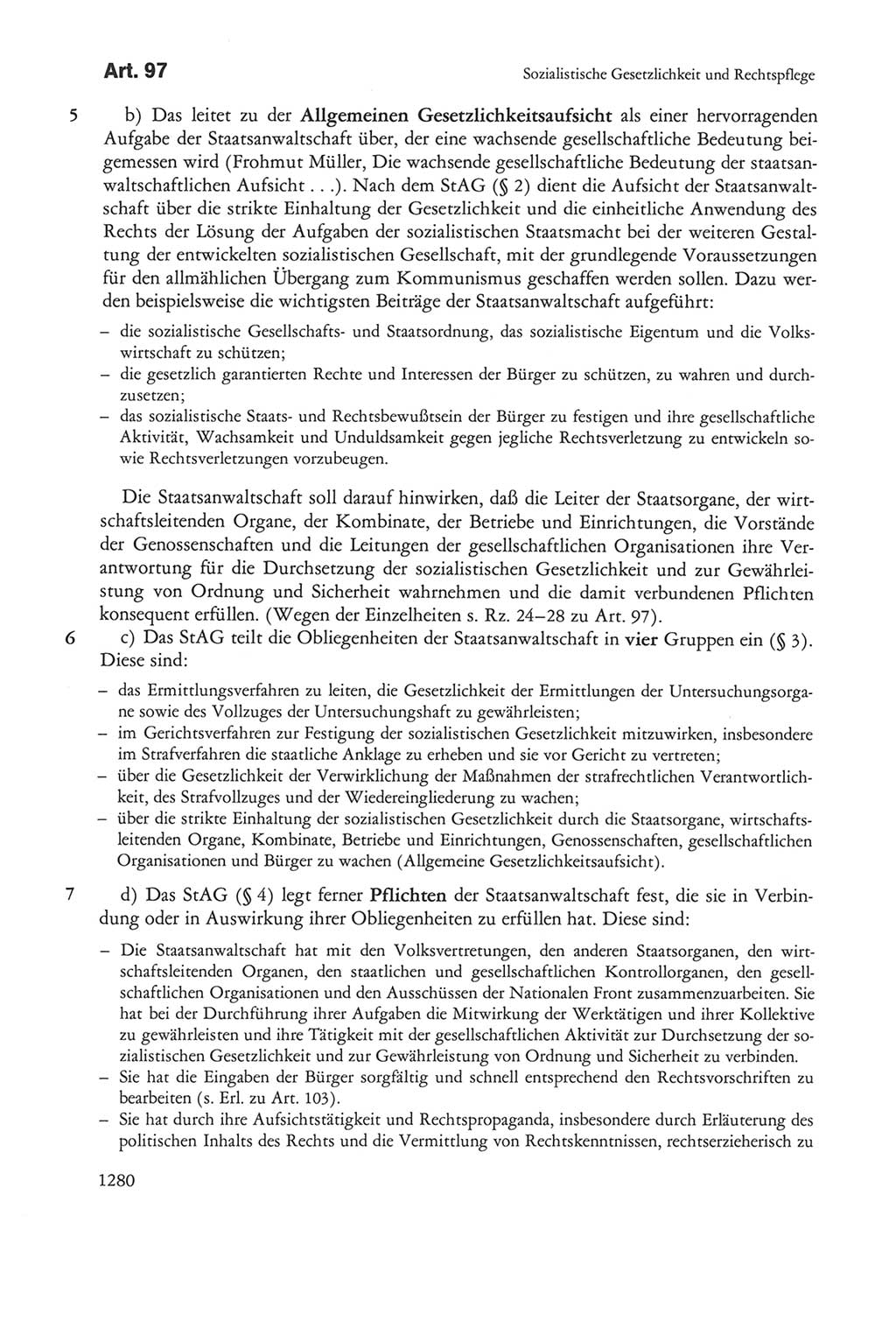 Die sozialistische Verfassung der Deutschen Demokratischen Republik (DDR), Kommentar 1982, Seite 1280 (Soz. Verf. DDR Komm. 1982, S. 1280)