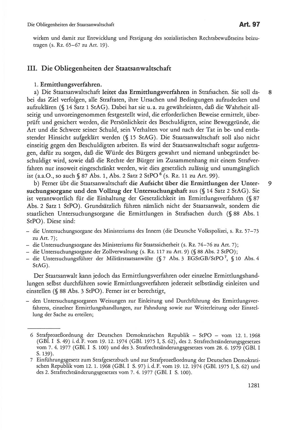 Die sozialistische Verfassung der Deutschen Demokratischen Republik (DDR), Kommentar 1982, Seite 1281 (Soz. Verf. DDR Komm. 1982, S. 1281)