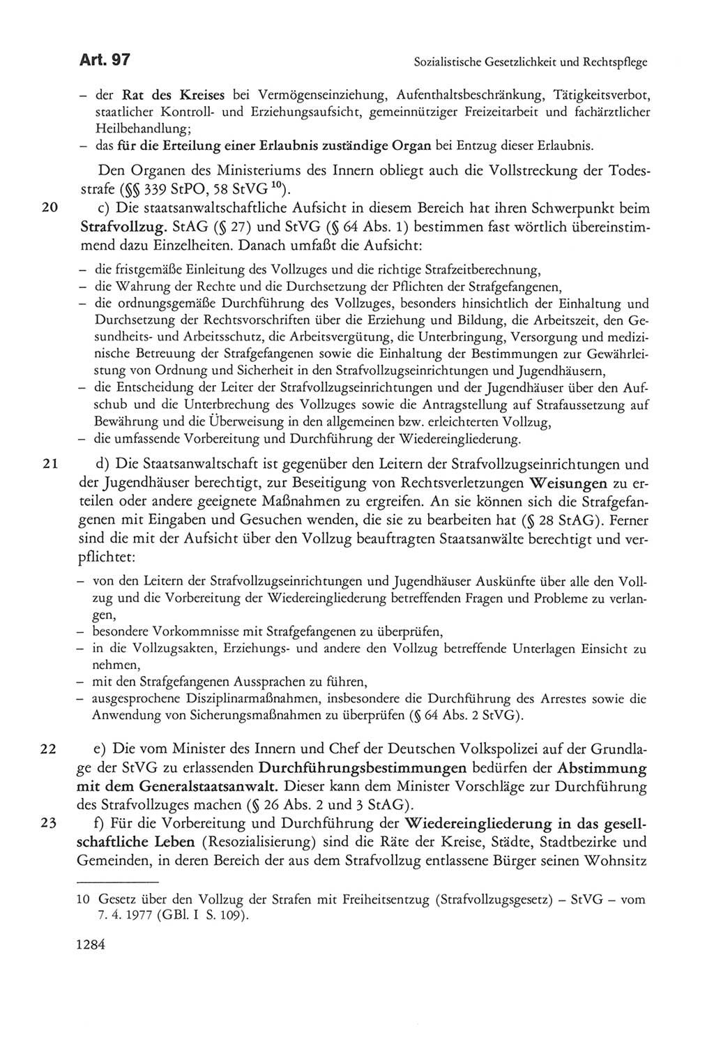 Die sozialistische Verfassung der Deutschen Demokratischen Republik (DDR), Kommentar 1982, Seite 1284 (Soz. Verf. DDR Komm. 1982, S. 1284)