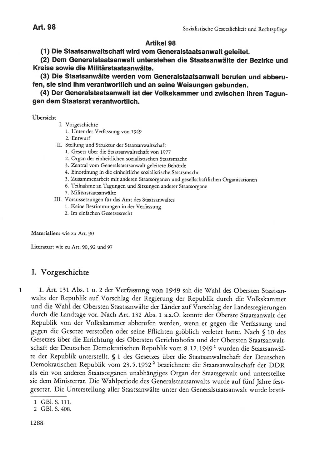 Die sozialistische Verfassung der Deutschen Demokratischen Republik (DDR), Kommentar 1982, Seite 1288 (Soz. Verf. DDR Komm. 1982, S. 1288)