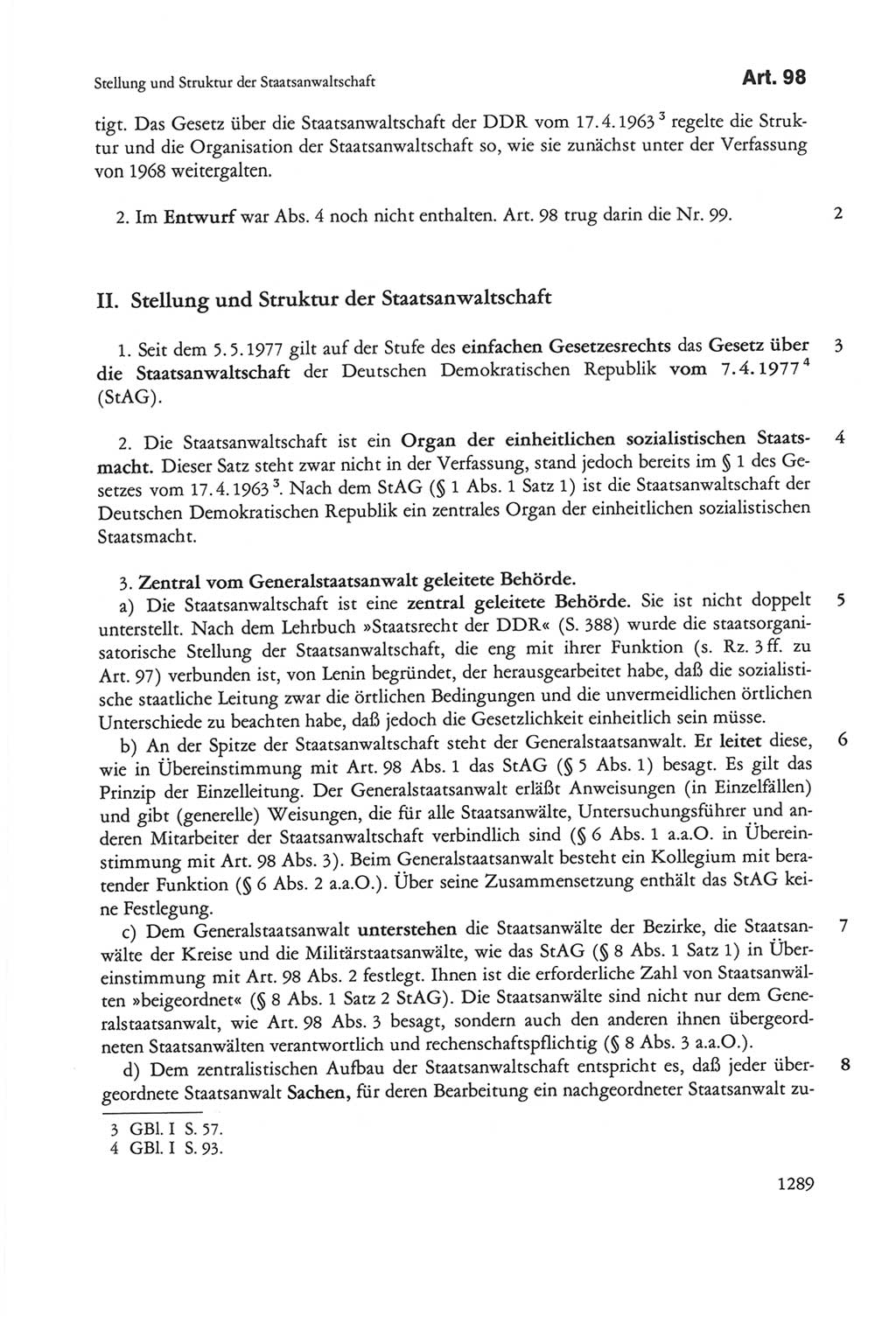 Die sozialistische Verfassung der Deutschen Demokratischen Republik (DDR), Kommentar 1982, Seite 1289 (Soz. Verf. DDR Komm. 1982, S. 1289)