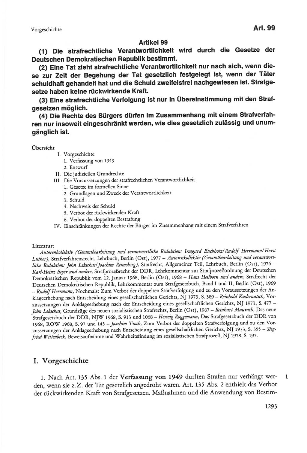 Die sozialistische Verfassung der Deutschen Demokratischen Republik (DDR), Kommentar 1982, Seite 1293 (Soz. Verf. DDR Komm. 1982, S. 1293)