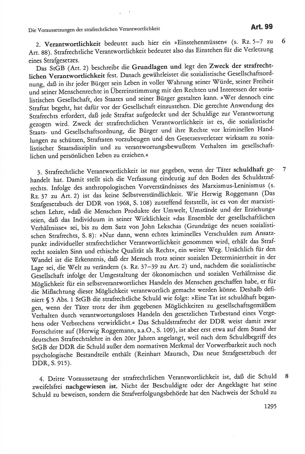 Die sozialistische Verfassung der Deutschen Demokratischen Republik (DDR), Kommentar 1982, Seite 1295 (Soz. Verf. DDR Komm. 1982, S. 1295)