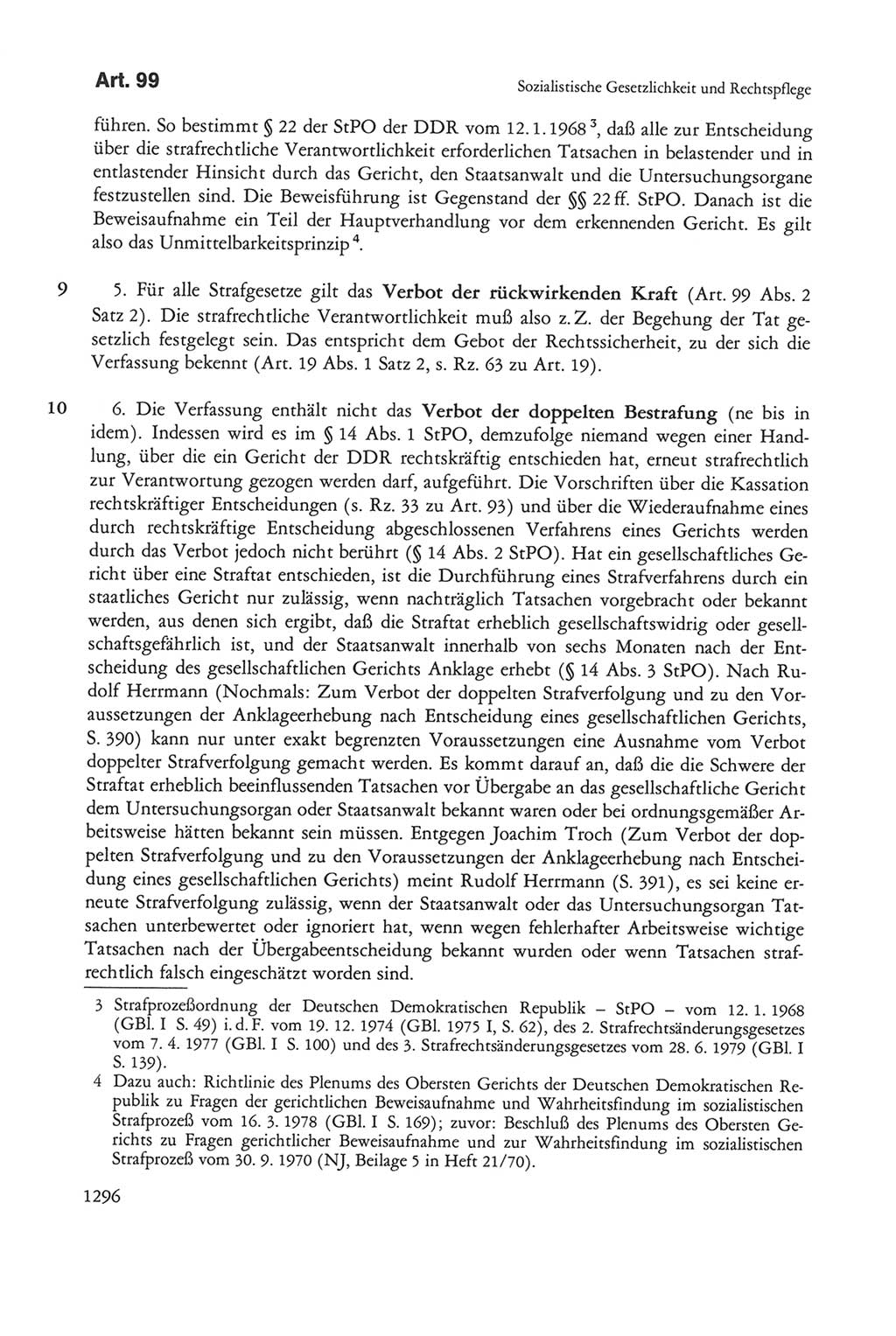 Die sozialistische Verfassung der Deutschen Demokratischen Republik (DDR), Kommentar 1982, Seite 1296 (Soz. Verf. DDR Komm. 1982, S. 1296)