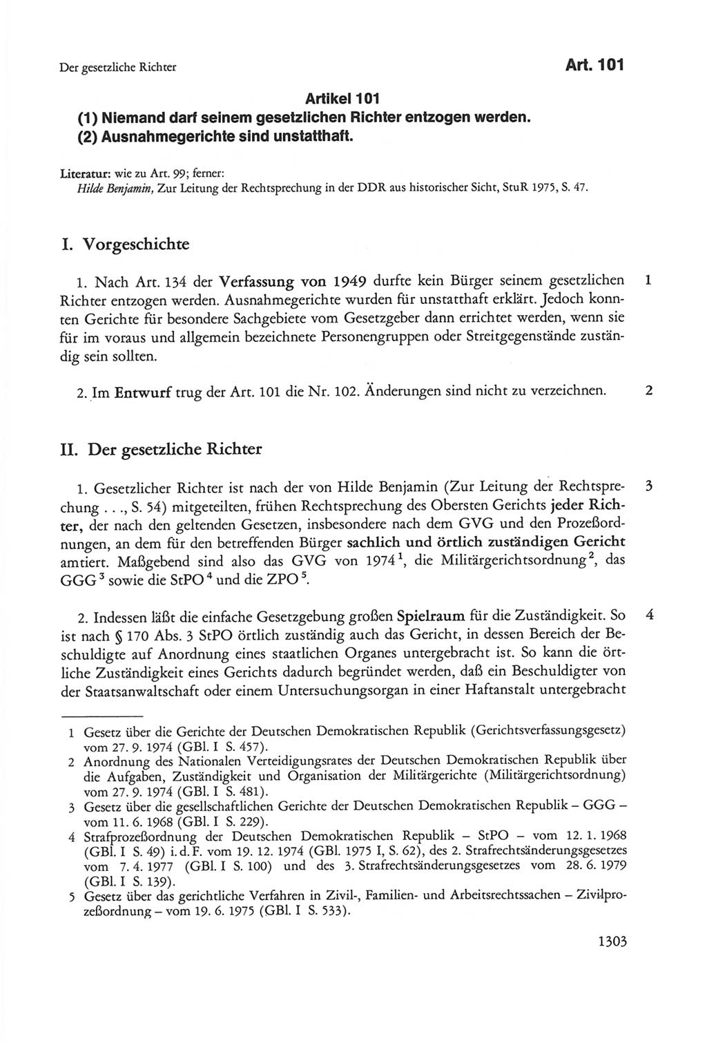 Die sozialistische Verfassung der Deutschen Demokratischen Republik (DDR), Kommentar 1982, Seite 1303 (Soz. Verf. DDR Komm. 1982, S. 1303)