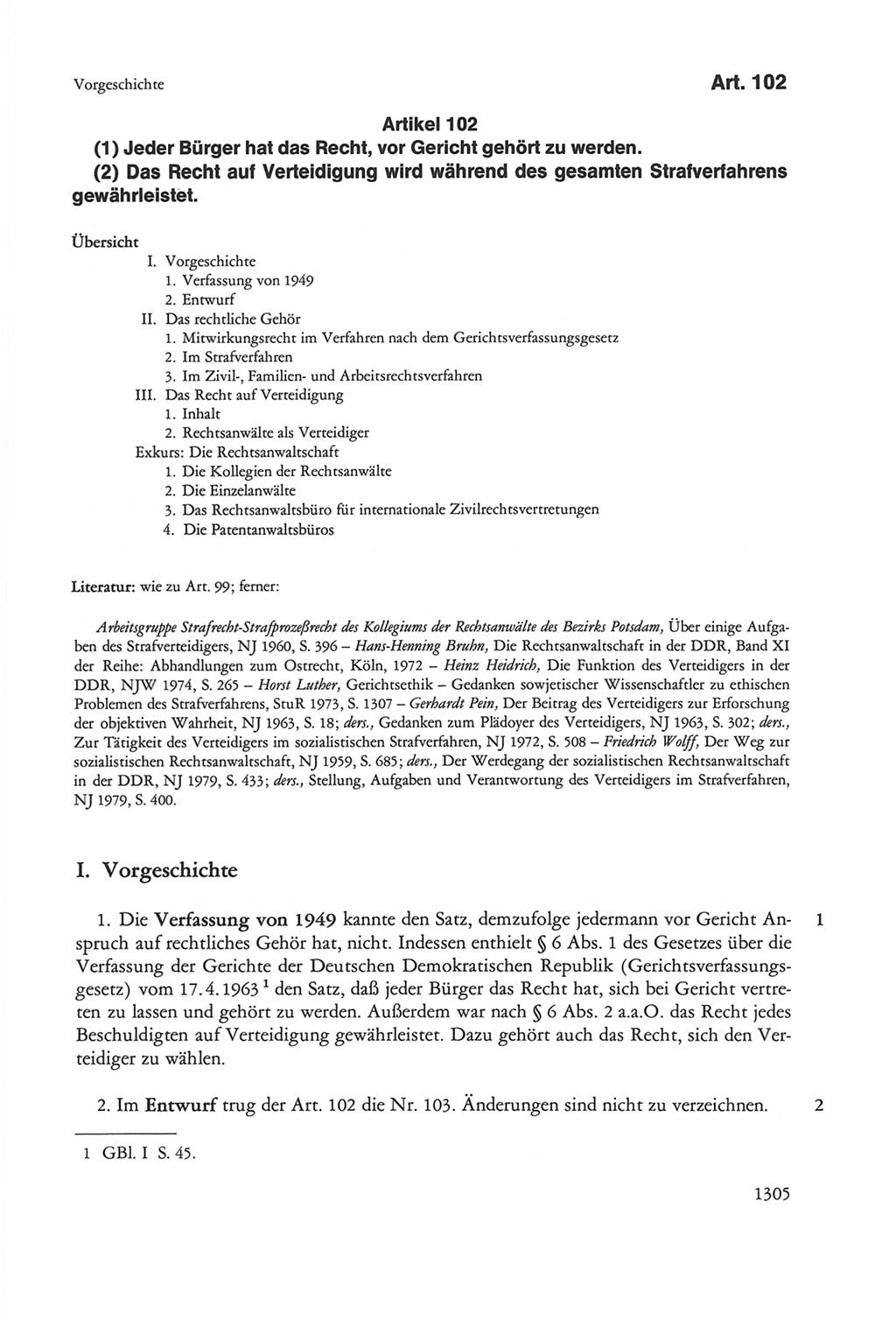 Die sozialistische Verfassung der Deutschen Demokratischen Republik (DDR), Kommentar 1982, Seite 1305 (Soz. Verf. DDR Komm. 1982, S. 1305)