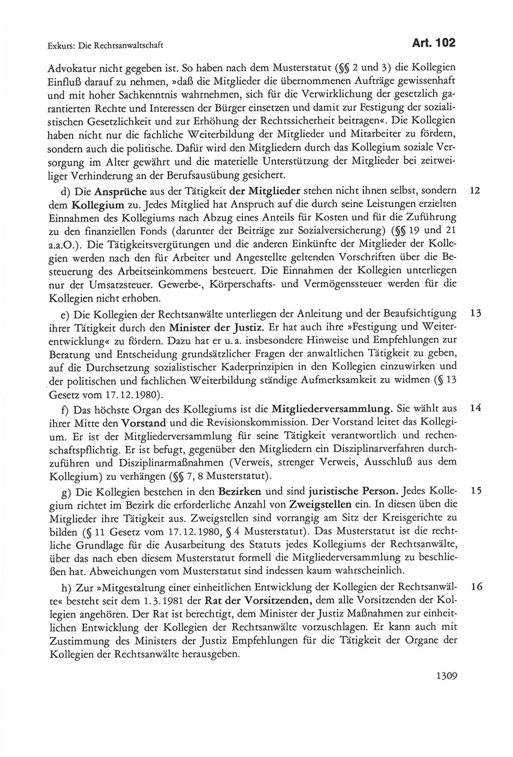 Die sozialistische Verfassung der Deutschen Demokratischen Republik (DDR), Kommentar 1982, Seite 1309 (Soz. Verf. DDR Komm. 1982, S. 1309)