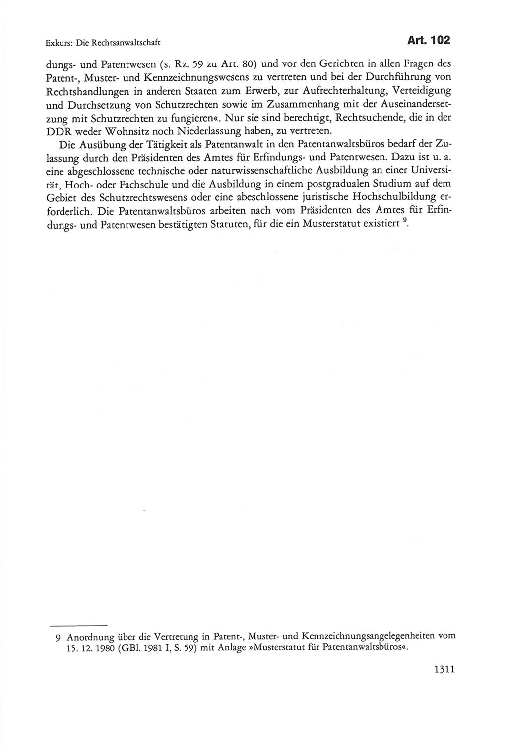 Die sozialistische Verfassung der Deutschen Demokratischen Republik (DDR), Kommentar 1982, Seite 1311 (Soz. Verf. DDR Komm. 1982, S. 1311)