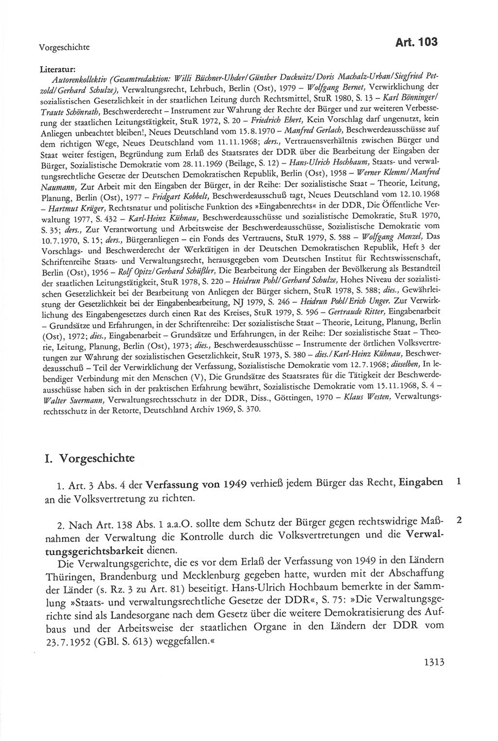 Die sozialistische Verfassung der Deutschen Demokratischen Republik (DDR), Kommentar 1982, Seite 1313 (Soz. Verf. DDR Komm. 1982, S. 1313)