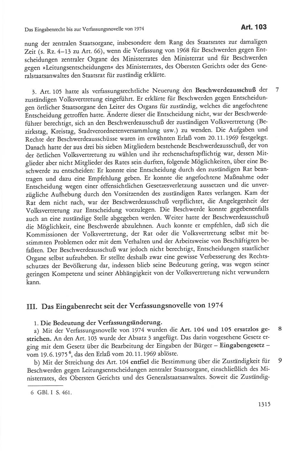 Die sozialistische Verfassung der Deutschen Demokratischen Republik (DDR), Kommentar 1982, Seite 1315 (Soz. Verf. DDR Komm. 1982, S. 1315)