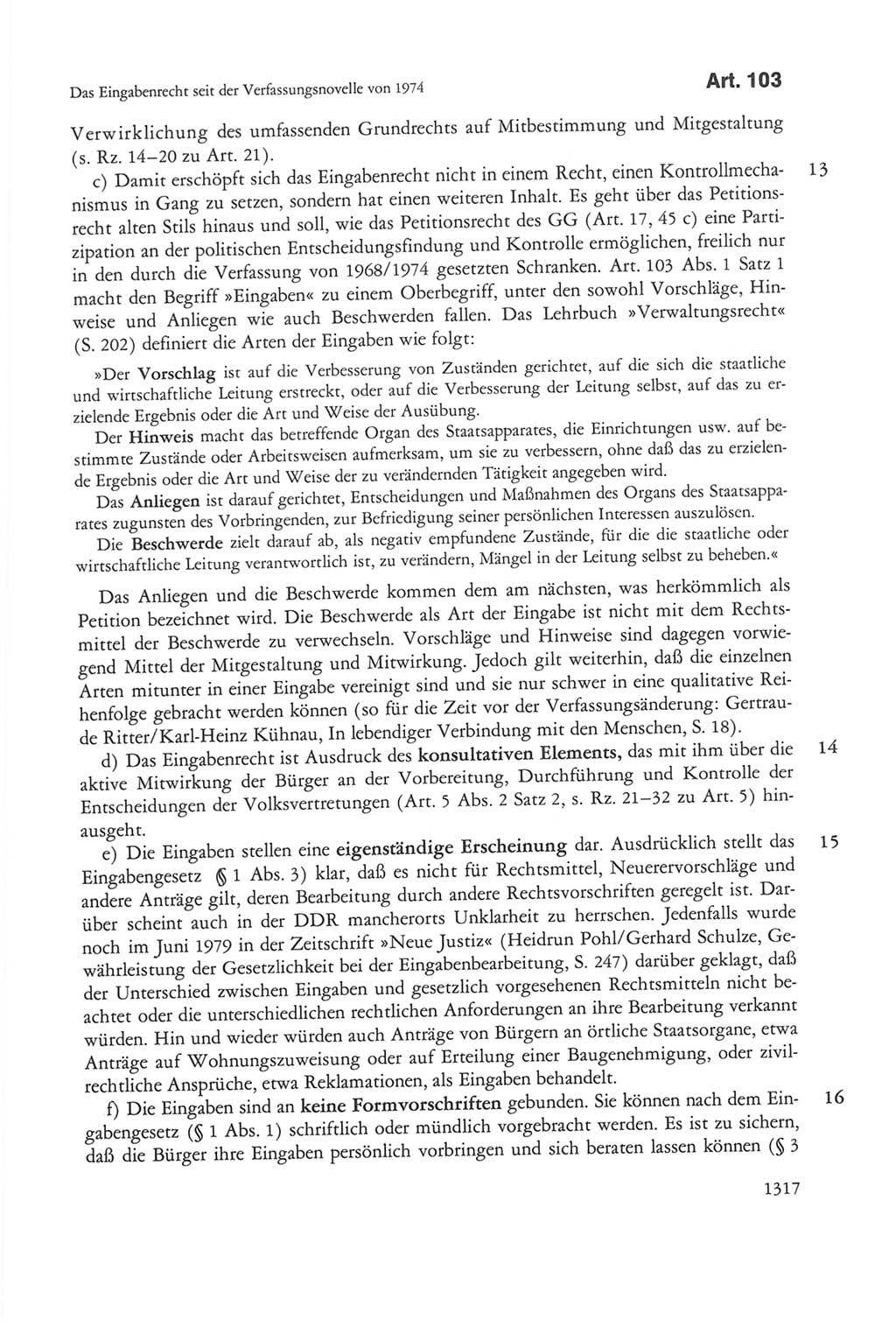 Die sozialistische Verfassung der Deutschen Demokratischen Republik (DDR), Kommentar 1982, Seite 1317 (Soz. Verf. DDR Komm. 1982, S. 1317)