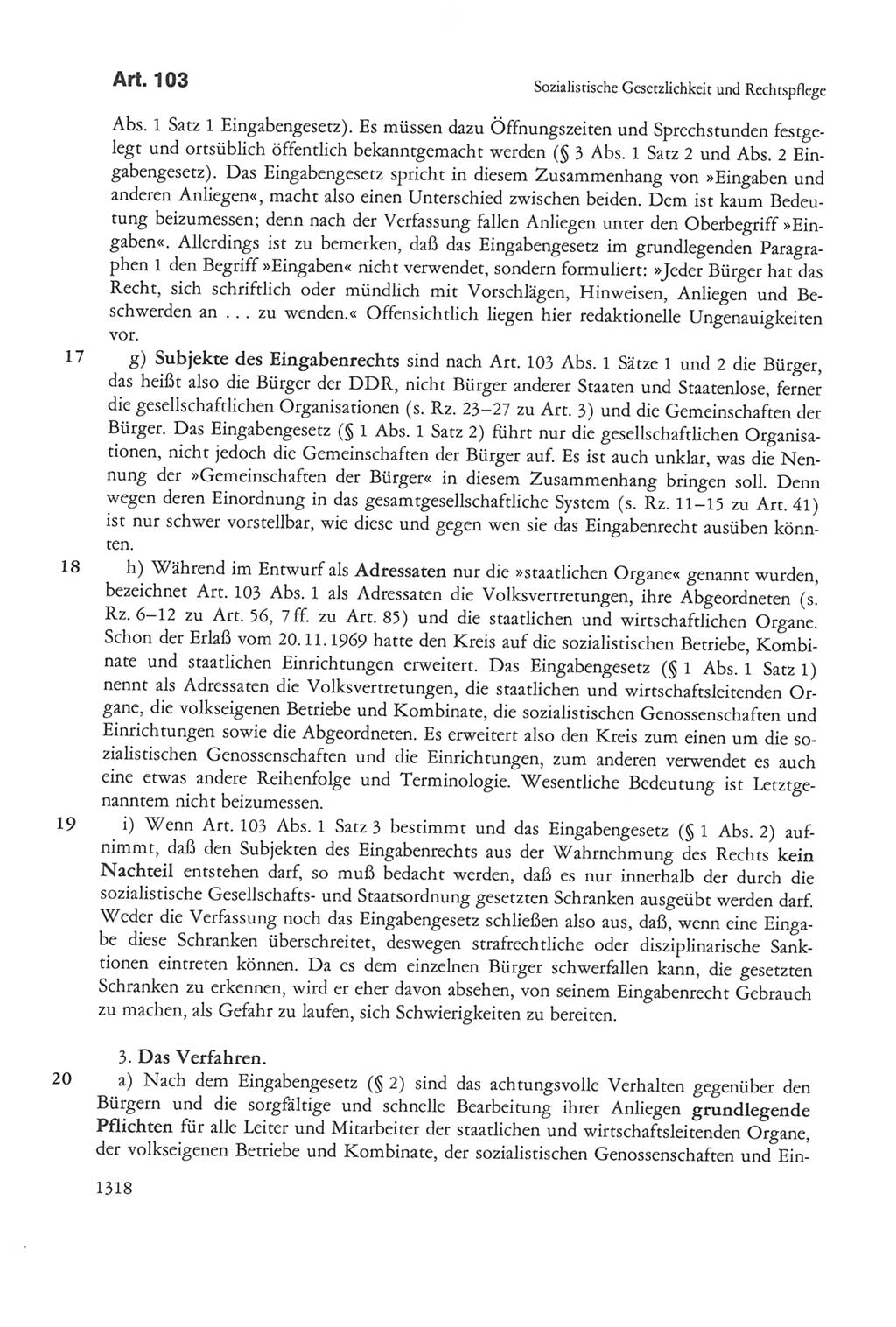 Die sozialistische Verfassung der Deutschen Demokratischen Republik (DDR), Kommentar 1982, Seite 1318 (Soz. Verf. DDR Komm. 1982, S. 1318)