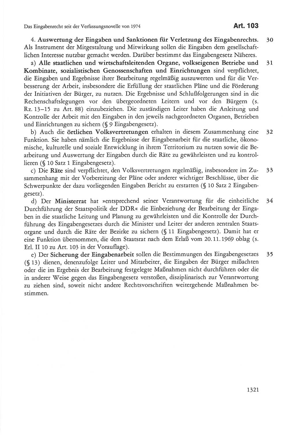 Die sozialistische Verfassung der Deutschen Demokratischen Republik (DDR), Kommentar 1982, Seite 1321 (Soz. Verf. DDR Komm. 1982, S. 1321)