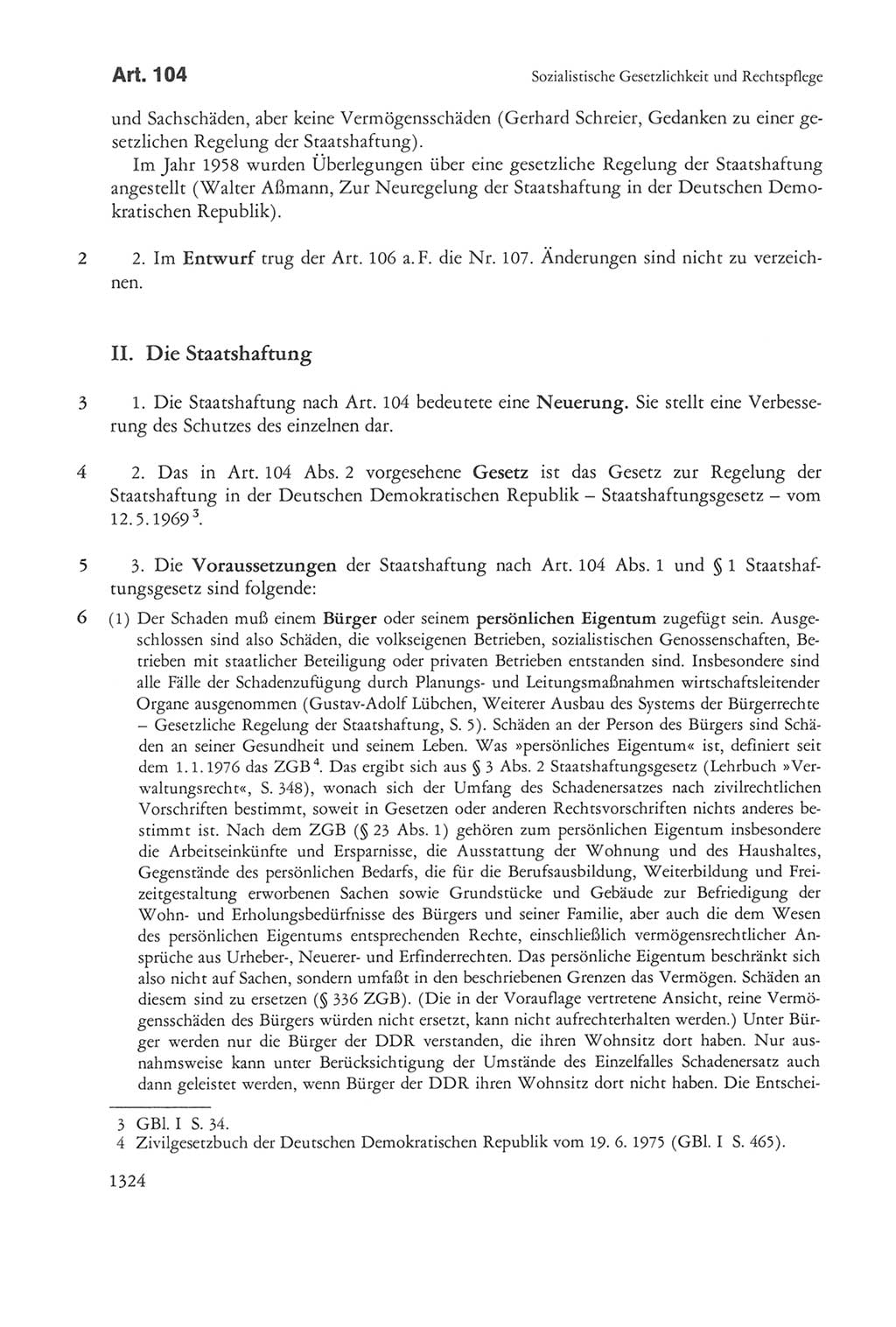 Die sozialistische Verfassung der Deutschen Demokratischen Republik (DDR), Kommentar 1982, Seite 1324 (Soz. Verf. DDR Komm. 1982, S. 1324)