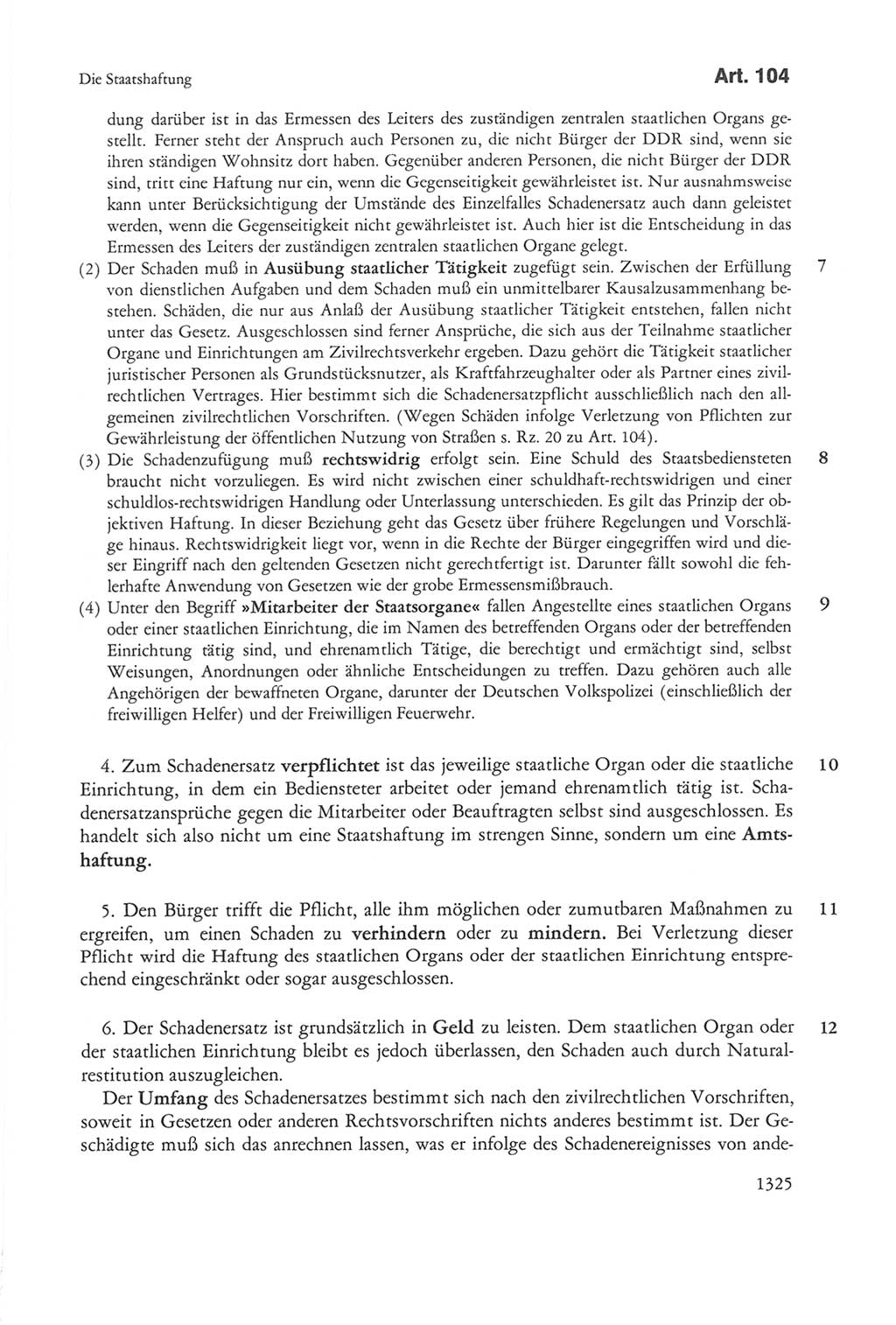 Die sozialistische Verfassung der Deutschen Demokratischen Republik (DDR), Kommentar 1982, Seite 1325 (Soz. Verf. DDR Komm. 1982, S. 1325)