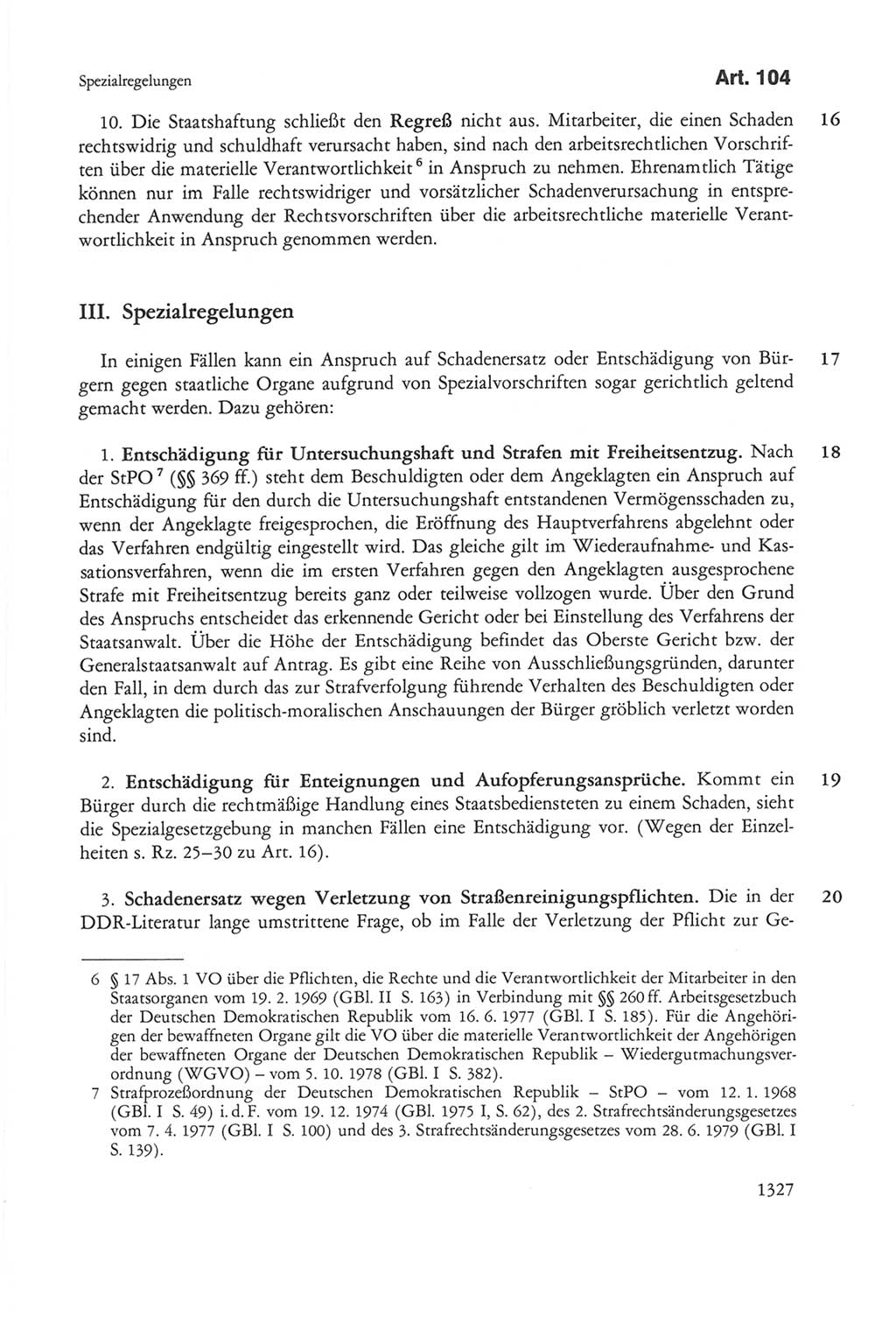 Die sozialistische Verfassung der Deutschen Demokratischen Republik (DDR), Kommentar 1982, Seite 1327 (Soz. Verf. DDR Komm. 1982, S. 1327)