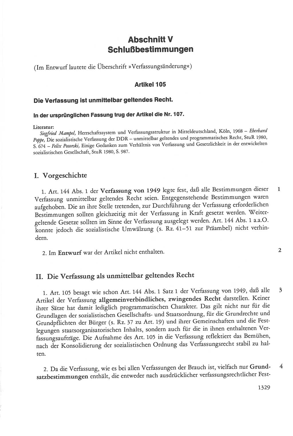 Die sozialistische Verfassung der Deutschen Demokratischen Republik (DDR), Kommentar 1982, Seite 1329 (Soz. Verf. DDR Komm. 1982, S. 1329)
