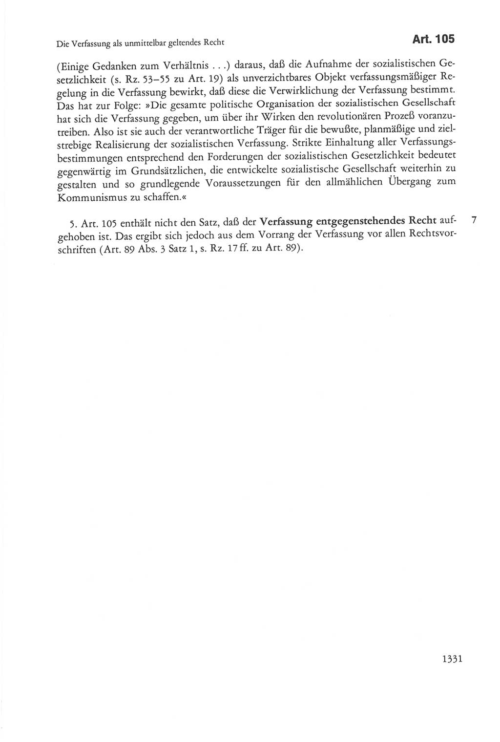 Die sozialistische Verfassung der Deutschen Demokratischen Republik (DDR), Kommentar 1982, Seite 1331 (Soz. Verf. DDR Komm. 1982, S. 1331)