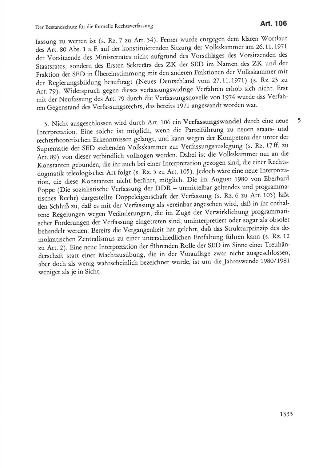 Die sozialistische Verfassung der Deutschen Demokratischen Republik (DDR), Kommentar 1982, Seite 1333 (Soz. Verf. DDR Komm. 1982, S. 1333)