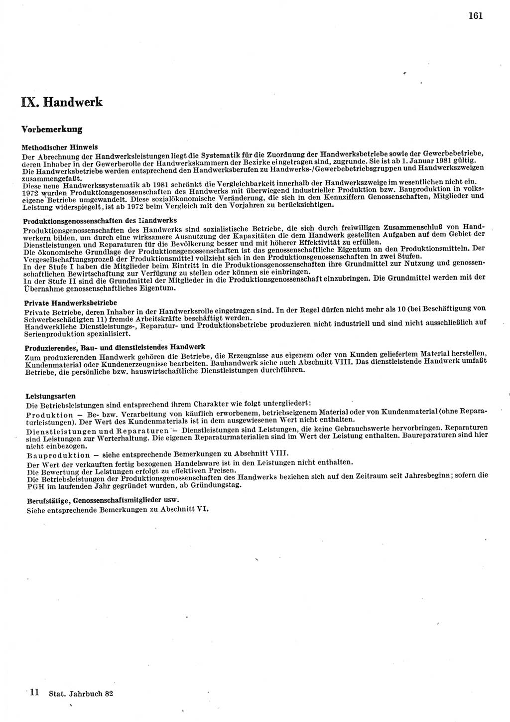 Statistisches Jahrbuch der Deutschen Demokratischen Republik (DDR) 1982, Seite 161 (Stat. Jb. DDR 1982, S. 161)