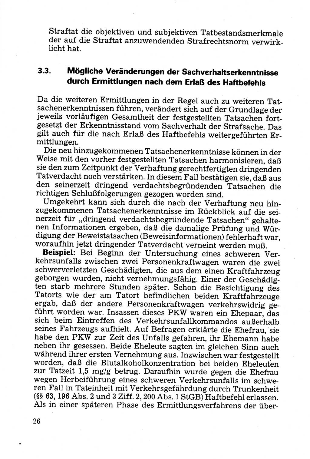 Strafprozessuale und taktisch-methodische Grundfragen der Freiheitsentziehung im Ermittlungsverfahren [Deutsche Demokratische Republik (DDR)] 1982, Seite 26 (Strafproz. Grundfr. EV DDR 1982, S. 26)