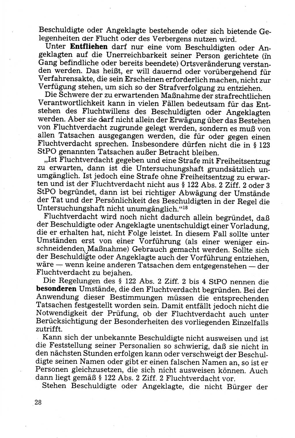 Strafprozessuale und taktisch-methodische Grundfragen der Freiheitsentziehung im Ermittlungsverfahren [Deutsche Demokratische Republik (DDR)] 1982, Seite 28 (Strafproz. Grundfr. EV DDR 1982, S. 28)