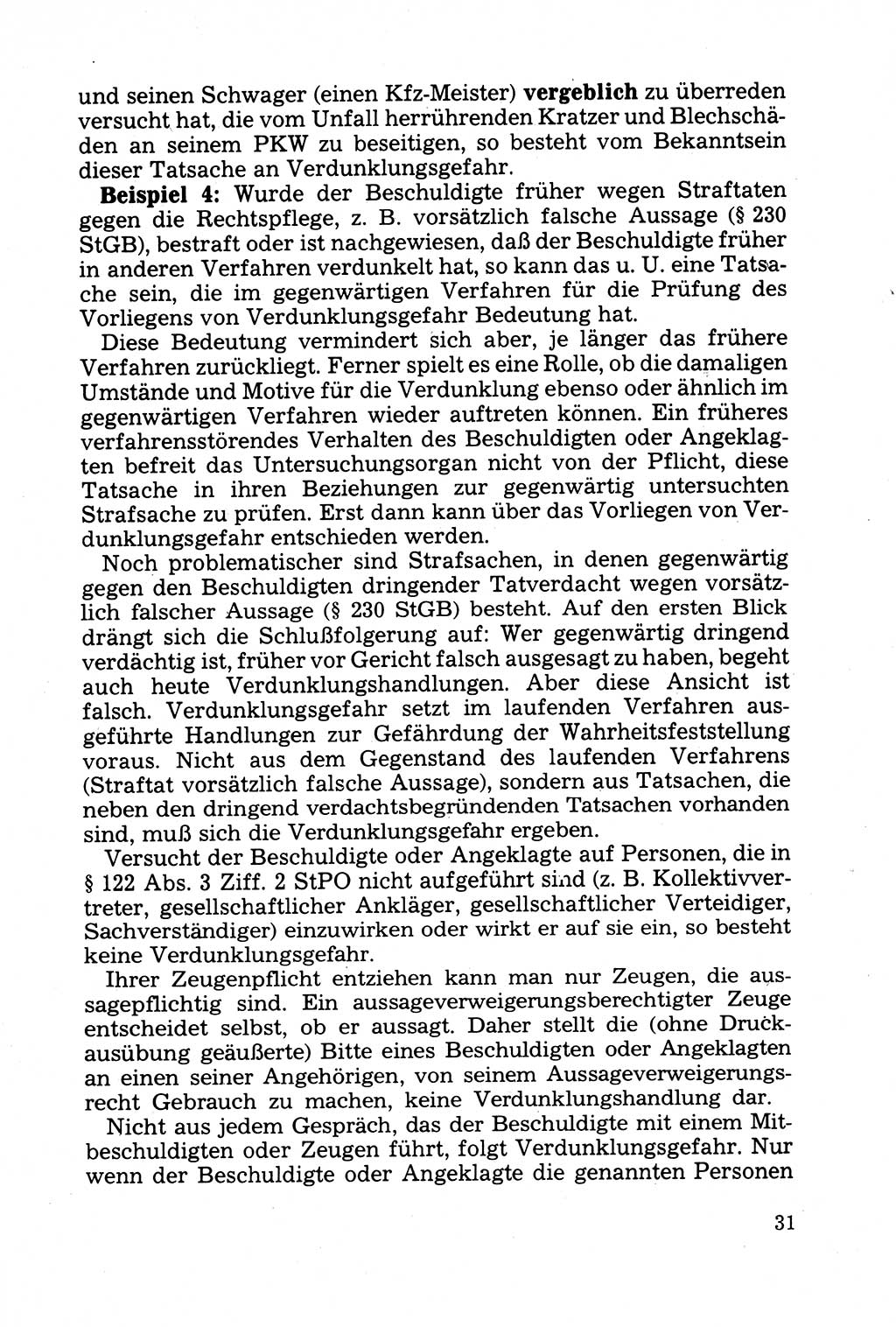 Strafprozessuale und taktisch-methodische Grundfragen der Freiheitsentziehung im Ermittlungsverfahren [Deutsche Demokratische Republik (DDR)] 1982, Seite 31 (Strafproz. Grundfr. EV DDR 1982, S. 31)