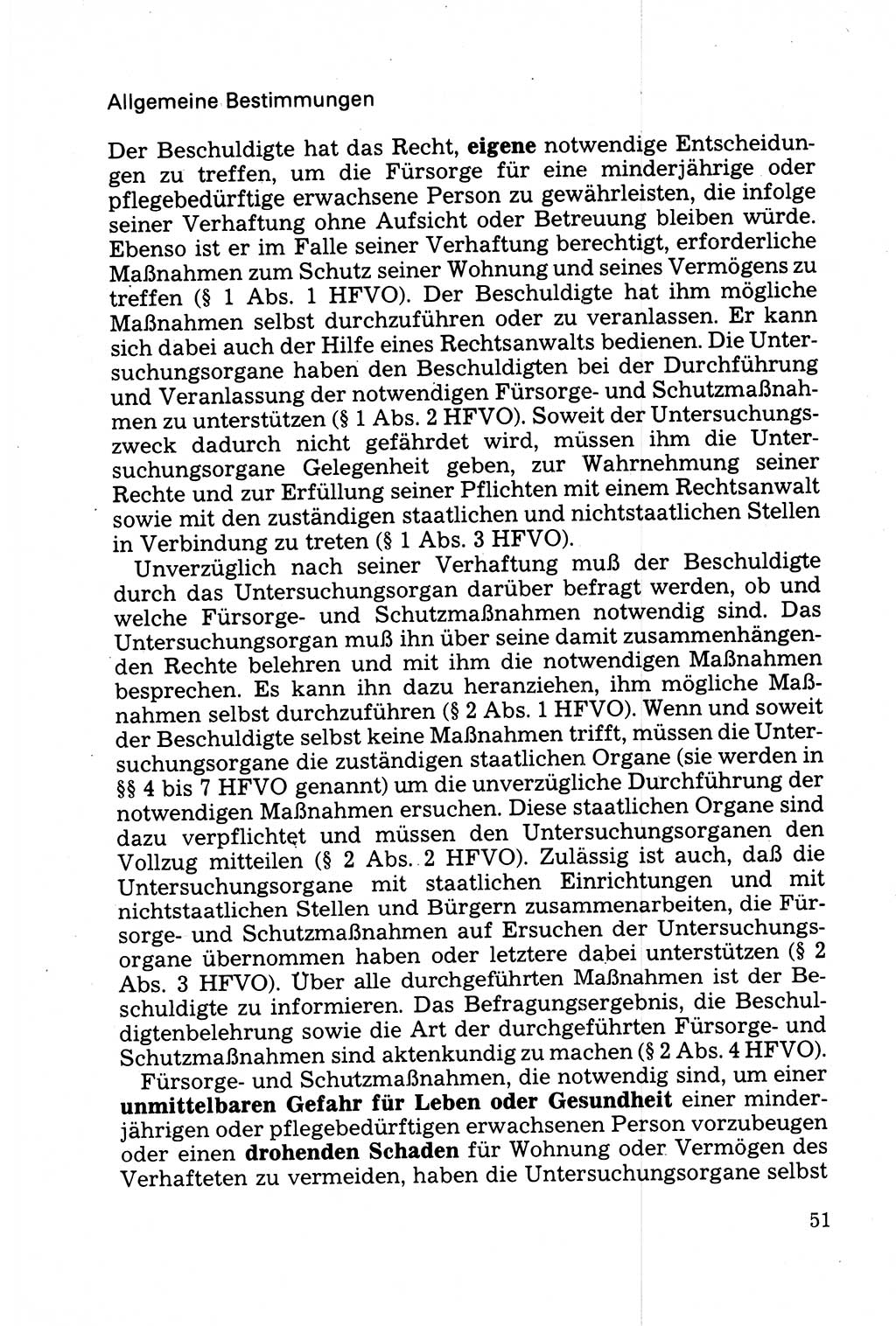 Strafprozessuale und taktisch-methodische Grundfragen der Freiheitsentziehung im Ermittlungsverfahren [Deutsche Demokratische Republik (DDR)] 1982, Seite 51 (Strafproz. Grundfr. EV DDR 1982, S. 51)