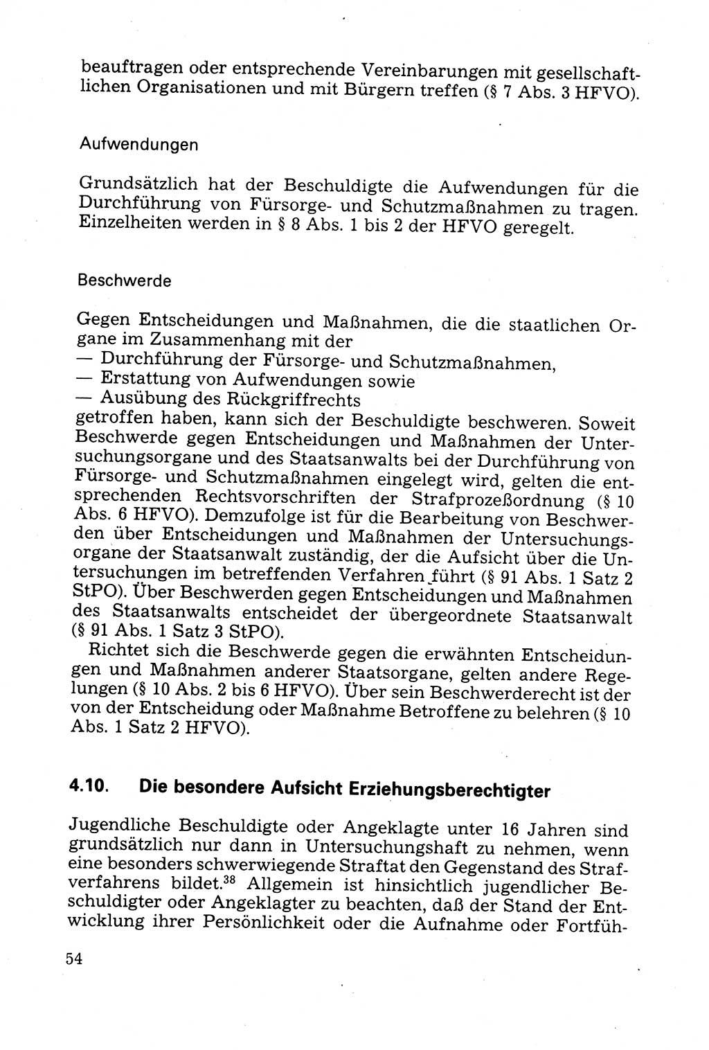 Strafprozessuale und taktisch-methodische Grundfragen der Freiheitsentziehung im Ermittlungsverfahren [Deutsche Demokratische Republik (DDR)] 1982, Seite 54 (Strafproz. Grundfr. EV DDR 1982, S. 54)