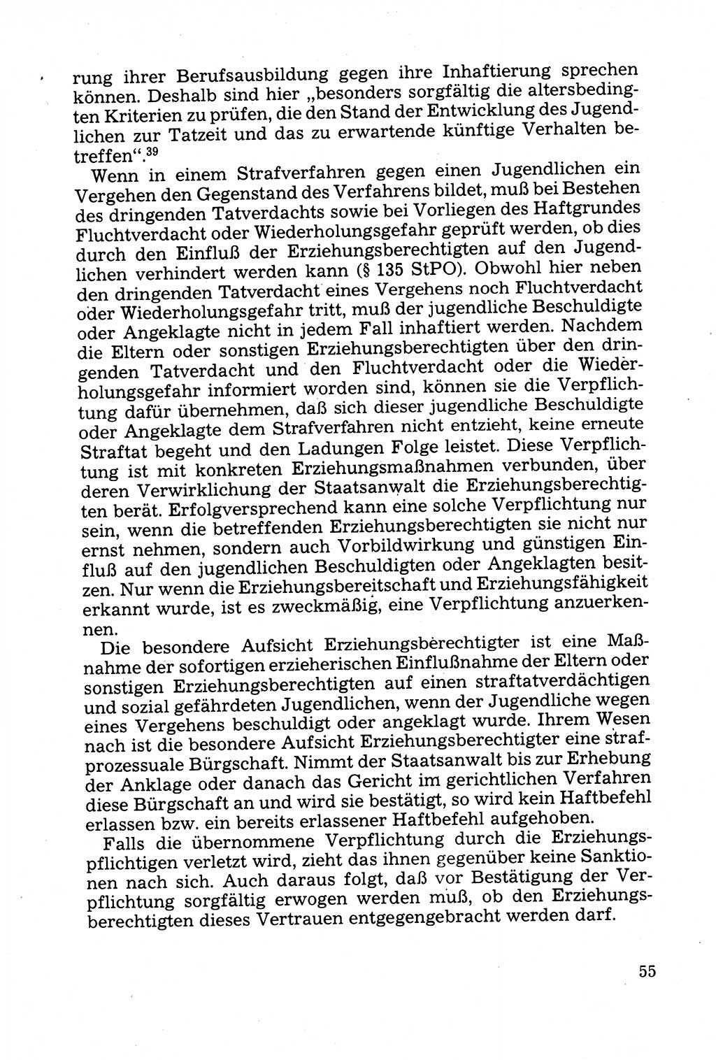 Strafprozessuale und taktisch-methodische Grundfragen der Freiheitsentziehung im Ermittlungsverfahren [Deutsche Demokratische Republik (DDR)] 1982, Seite 55 (Strafproz. Grundfr. EV DDR 1982, S. 55)