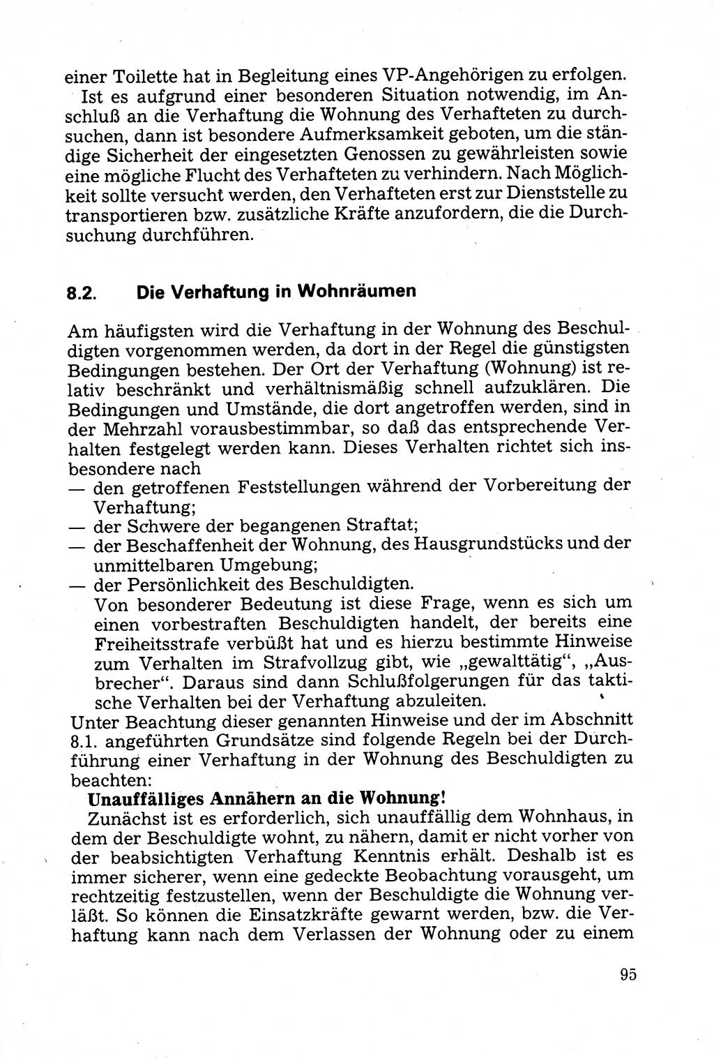 Strafprozessuale und taktisch-methodische Grundfragen der Freiheitsentziehung im Ermittlungsverfahren [Deutsche Demokratische Republik (DDR)] 1982, Seite 95 (Strafproz. Grundfr. EV DDR 1982, S. 95)