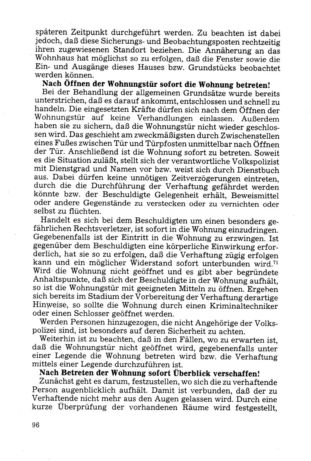 Strafprozessuale und taktisch-methodische Grundfragen der Freiheitsentziehung im Ermittlungsverfahren [Deutsche Demokratische Republik (DDR)] 1982, Seite 96 (Strafproz. Grundfr. EV DDR 1982, S. 96)