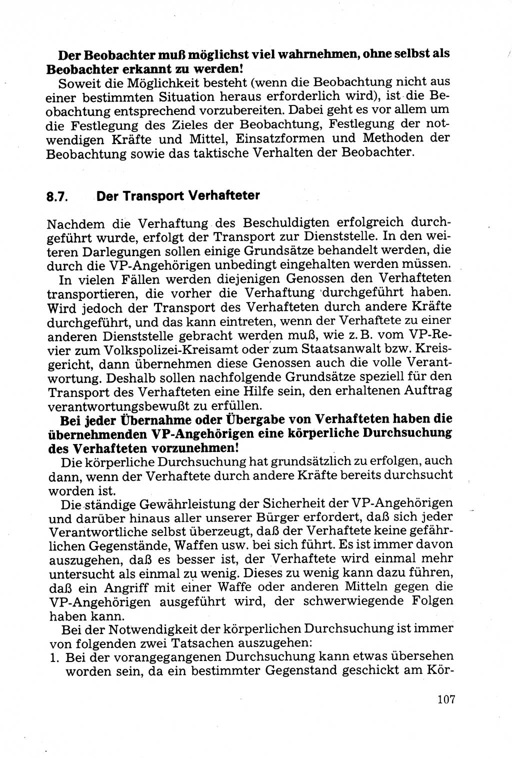 Strafprozessuale und taktisch-methodische Grundfragen der Freiheitsentziehung im Ermittlungsverfahren [Deutsche Demokratische Republik (DDR)] 1982, Seite 107 (Strafproz. Grundfr. EV DDR 1982, S. 107)