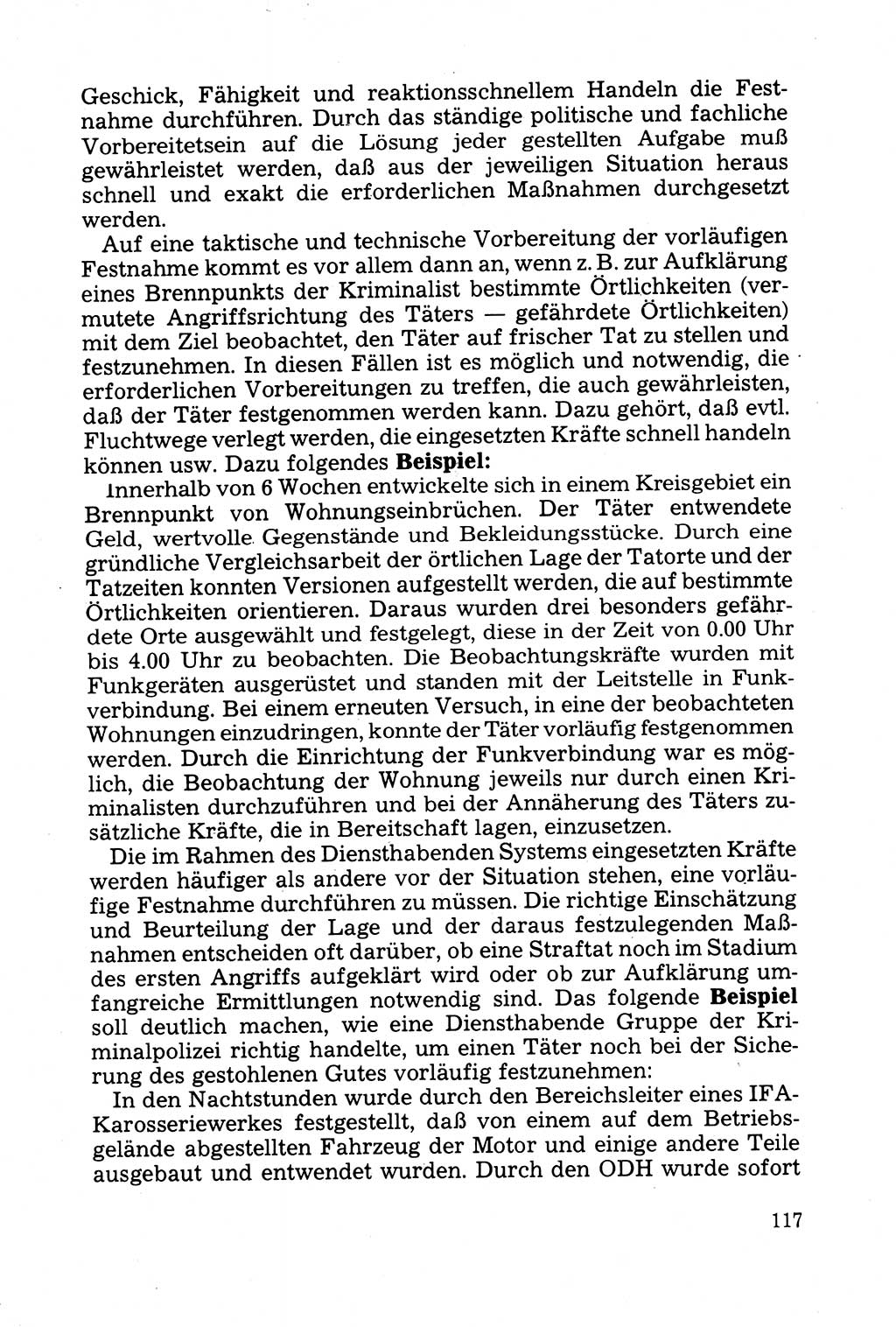 Strafprozessuale und taktisch-methodische Grundfragen der Freiheitsentziehung im Ermittlungsverfahren [Deutsche Demokratische Republik (DDR)] 1982, Seite 117 (Strafproz. Grundfr. EV DDR 1982, S. 117)