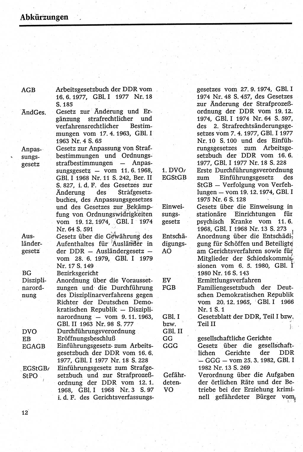 Strafverfahrensrecht [Deutsche Demokratische Republik (DDR)], Lehrbuch 1982, Seite 12 (Strafverf.-R. DDR Lb. 1982, S. 12)