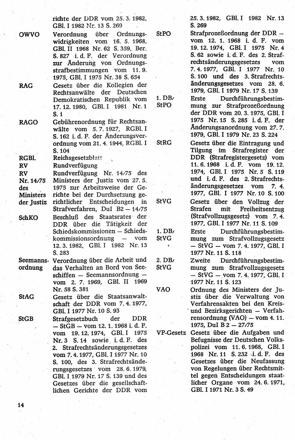 Strafverfahrensrecht [Deutsche Demokratische Republik (DDR)], Lehrbuch 1982, Seite 14 (Strafverf.-R. DDR Lb. 1982, S. 14)
