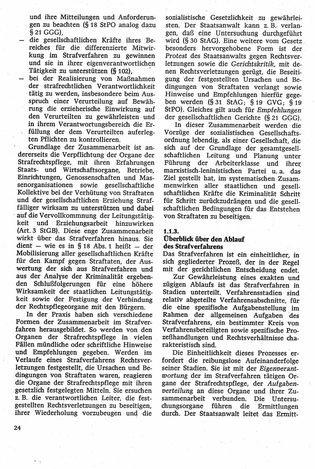Strafverfahrensrecht [Deutsche Demokratische Republik (DDR)], Lehrbuch 1982, Seite 24 (Strafverf.-R. DDR Lb. 1982, S. 24)