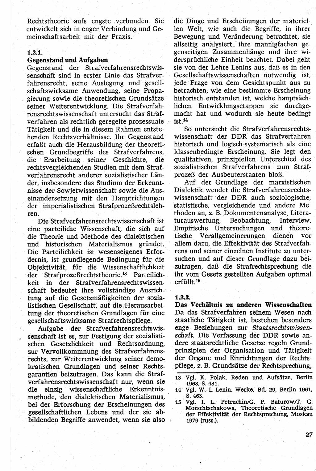 Strafverfahrensrecht [Deutsche Demokratische Republik (DDR)], Lehrbuch 1982, Seite 27 (Strafverf.-R. DDR Lb. 1982, S. 27)