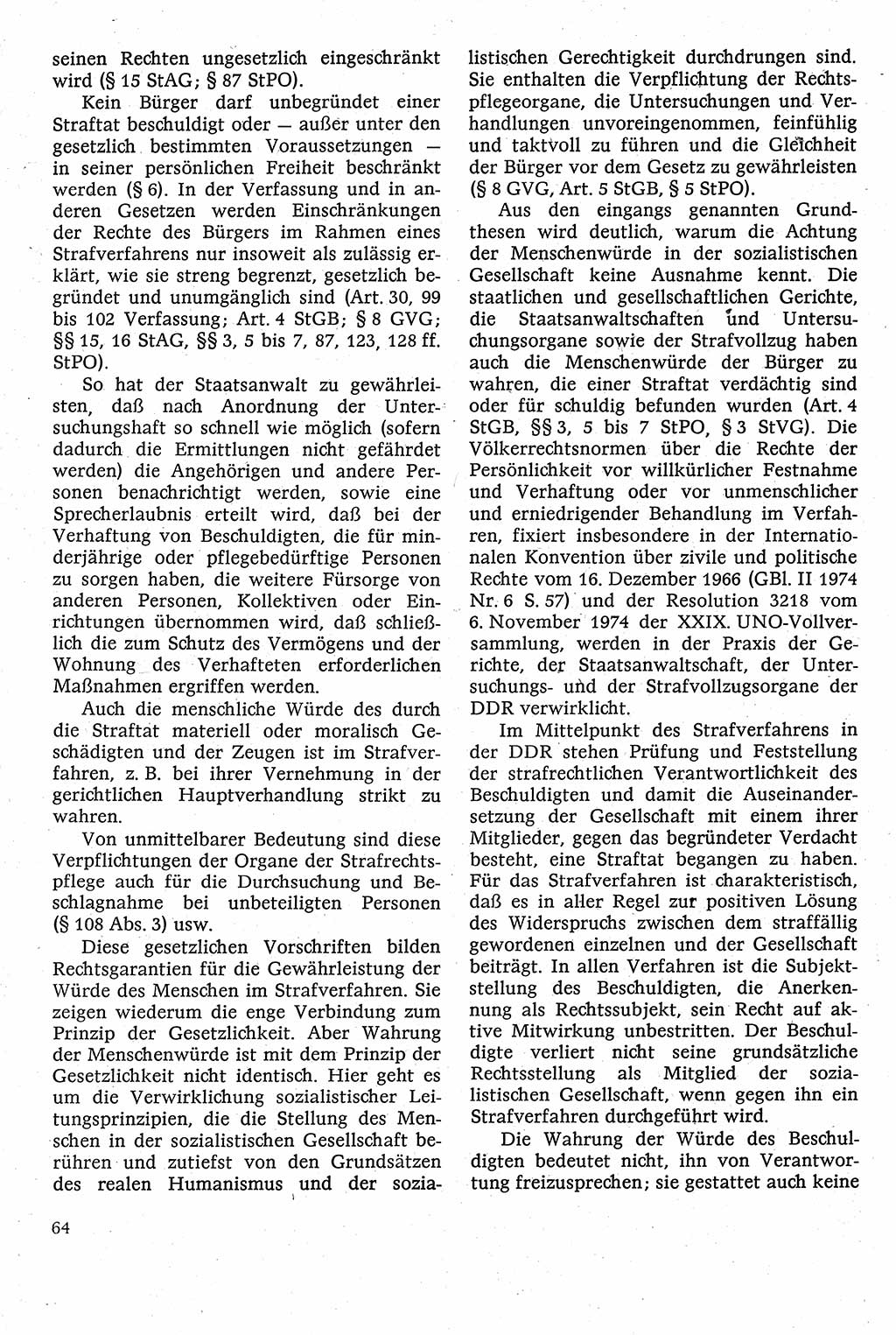 Strafverfahrensrecht [Deutsche Demokratische Republik (DDR)], Lehrbuch 1982, Seite 64 (Strafverf.-R. DDR Lb. 1982, S. 64)