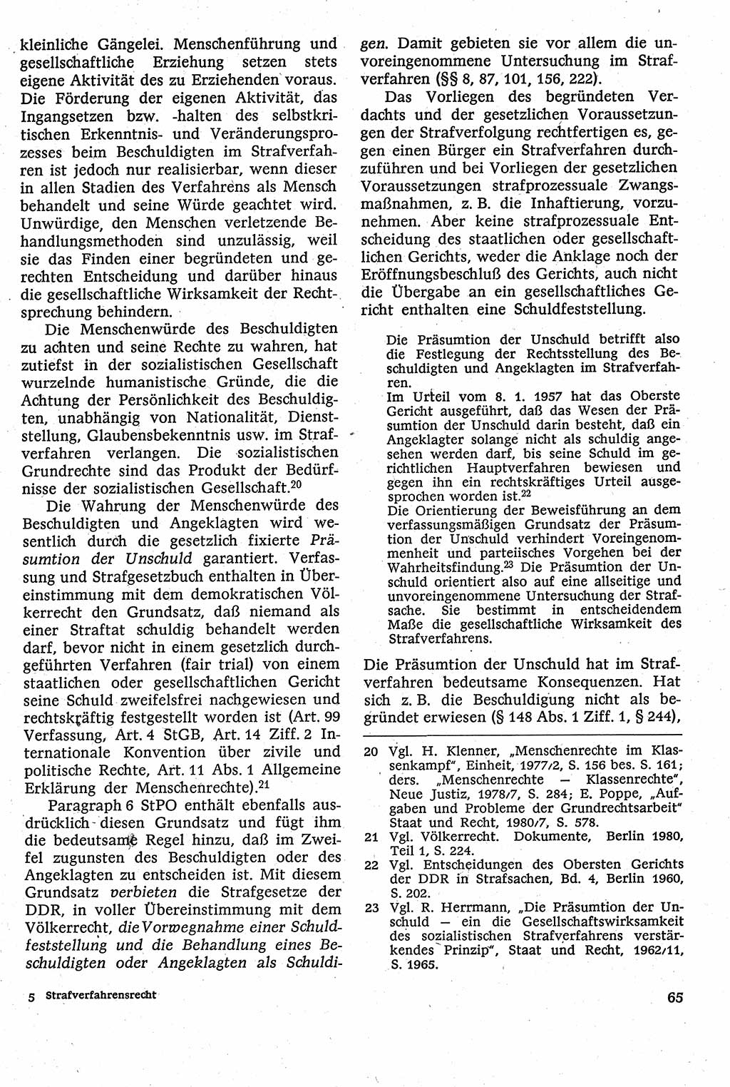 Strafverfahrensrecht [Deutsche Demokratische Republik (DDR)], Lehrbuch 1982, Seite 65 (Strafverf.-R. DDR Lb. 1982, S. 65)