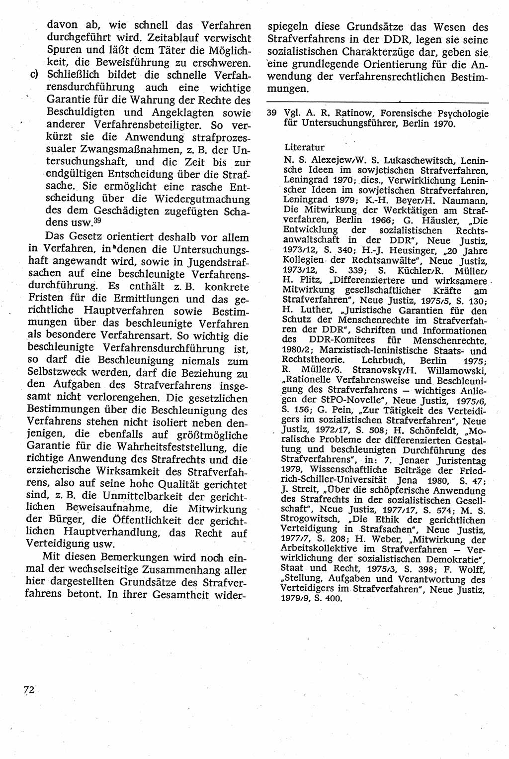 Strafverfahrensrecht [Deutsche Demokratische Republik (DDR)], Lehrbuch 1982, Seite 72 (Strafverf.-R. DDR Lb. 1982, S. 72)