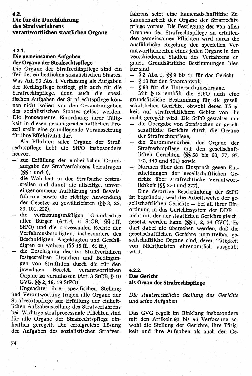 Strafverfahrensrecht [Deutsche Demokratische Republik (DDR)], Lehrbuch 1982, Seite 74 (Strafverf.-R. DDR Lb. 1982, S. 74)