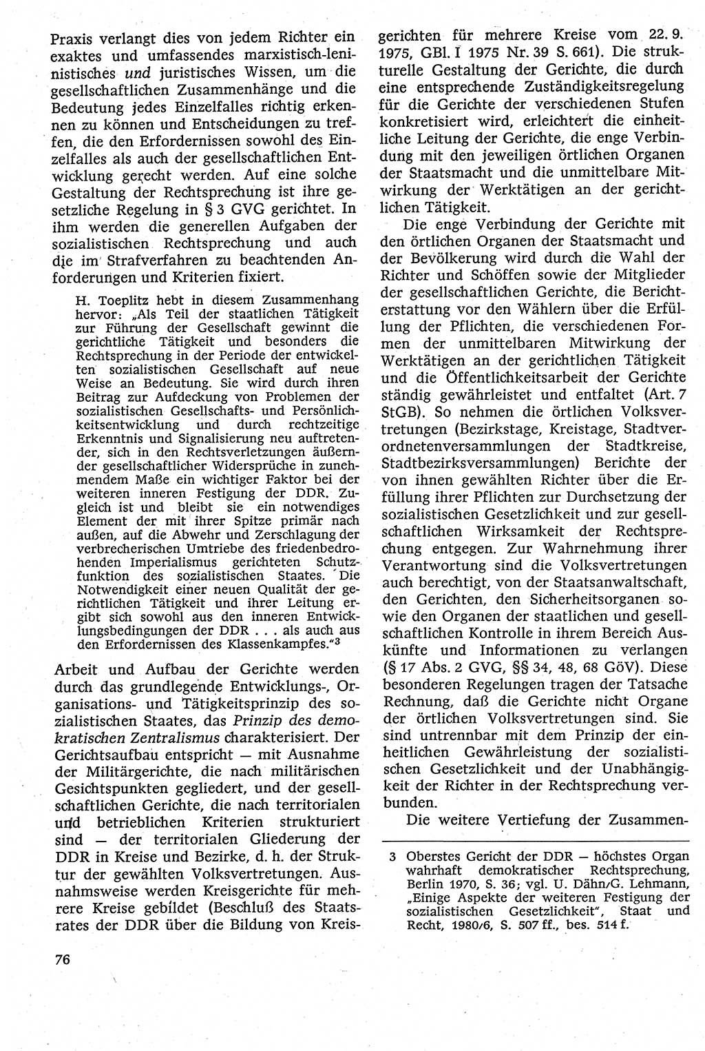 Strafverfahrensrecht [Deutsche Demokratische Republik (DDR)], Lehrbuch 1982, Seite 76 (Strafverf.-R. DDR Lb. 1982, S. 76)