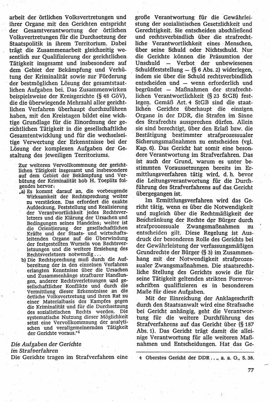Strafverfahrensrecht [Deutsche Demokratische Republik (DDR)], Lehrbuch 1982, Seite 77 (Strafverf.-R. DDR Lb. 1982, S. 77)