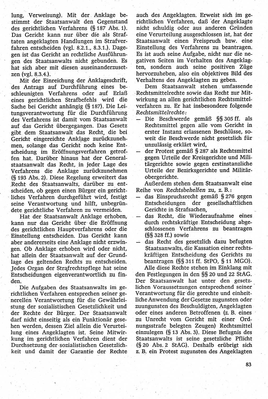Strafverfahrensrecht [Deutsche Demokratische Republik (DDR)], Lehrbuch 1982, Seite 83 (Strafverf.-R. DDR Lb. 1982, S. 83)