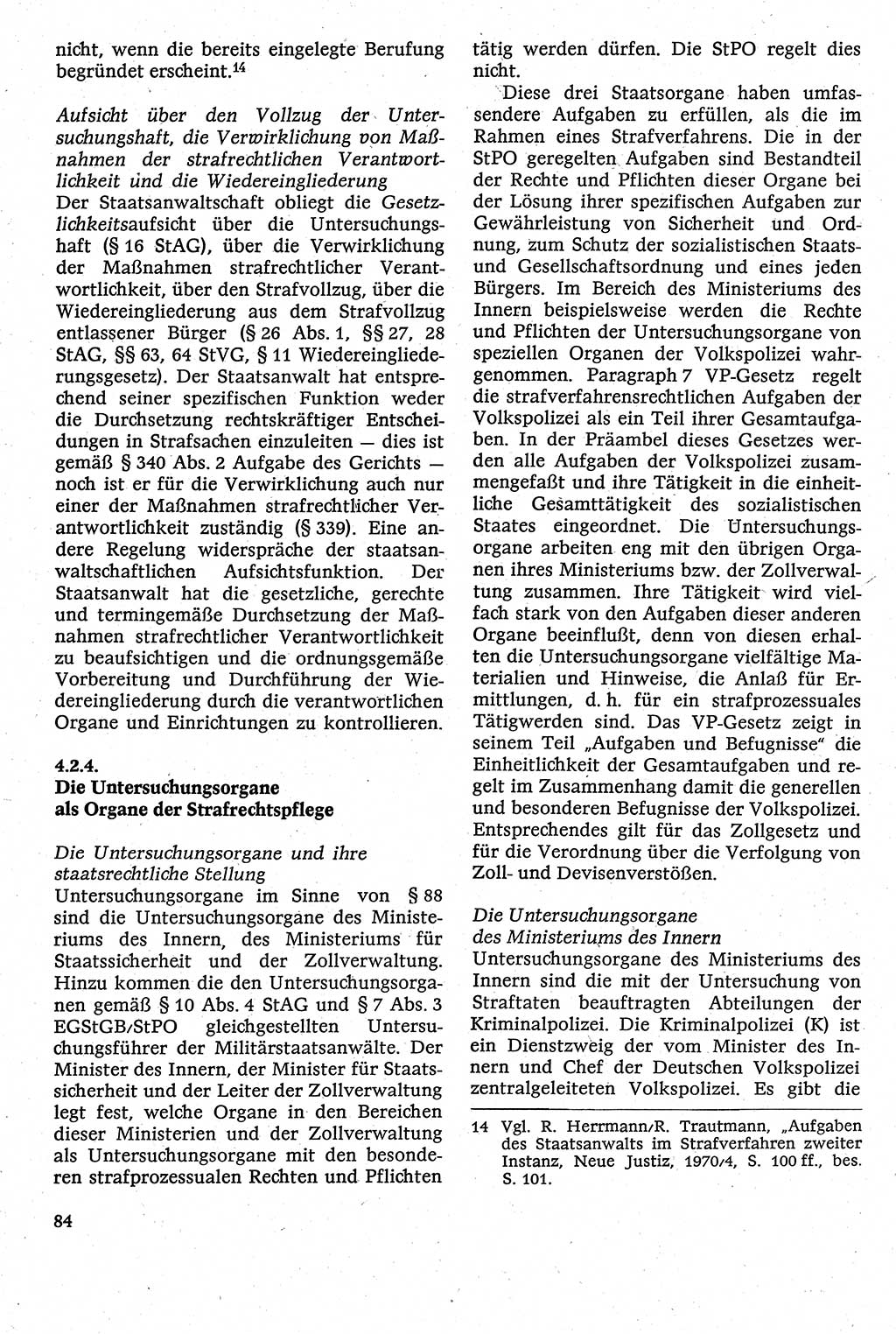 Strafverfahrensrecht [Deutsche Demokratische Republik (DDR)], Lehrbuch 1982, Seite 84 (Strafverf.-R. DDR Lb. 1982, S. 84)