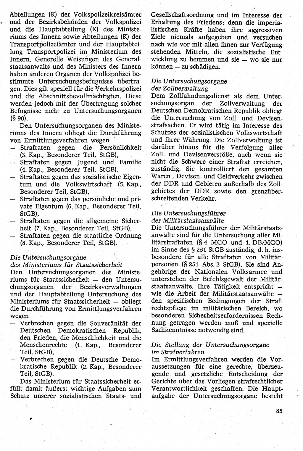 Strafverfahrensrecht [Deutsche Demokratische Republik (DDR)], Lehrbuch 1982, Seite 85 (Strafverf.-R. DDR Lb. 1982, S. 85)
